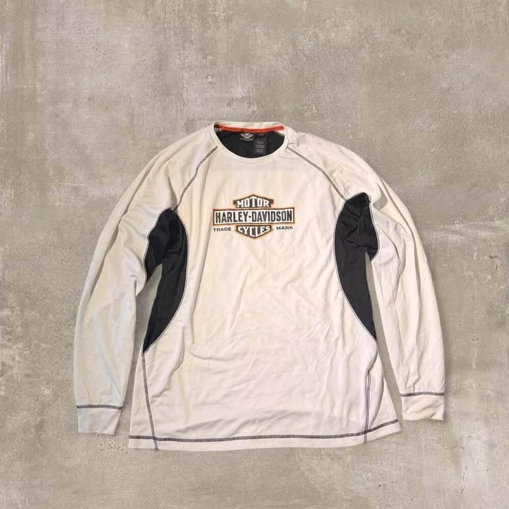 Harley-Davidson H-D Performance Long Sleeve Shirt White Black XL
